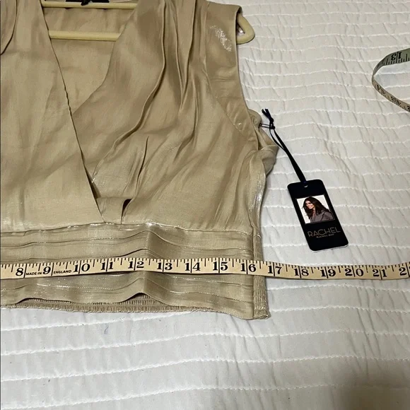 RACHEL Rachel Roy Metallic Cream Sleeveless Blouse - Picture 7 of 9